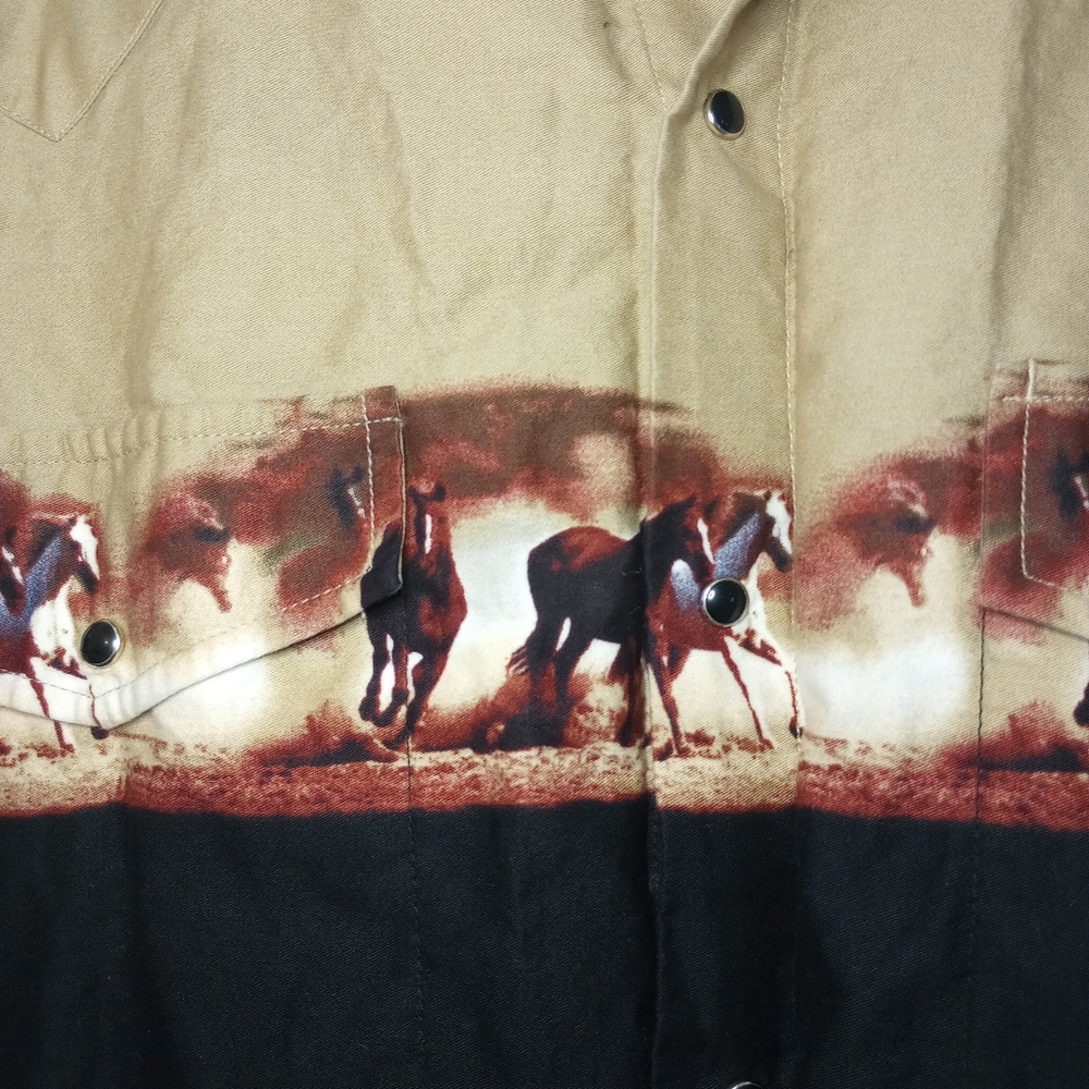 Cumberland Outfitters Shirt Cowboy Horse Trail Western Pearl Snap Equestrian VTG - Picture 4 of 7
